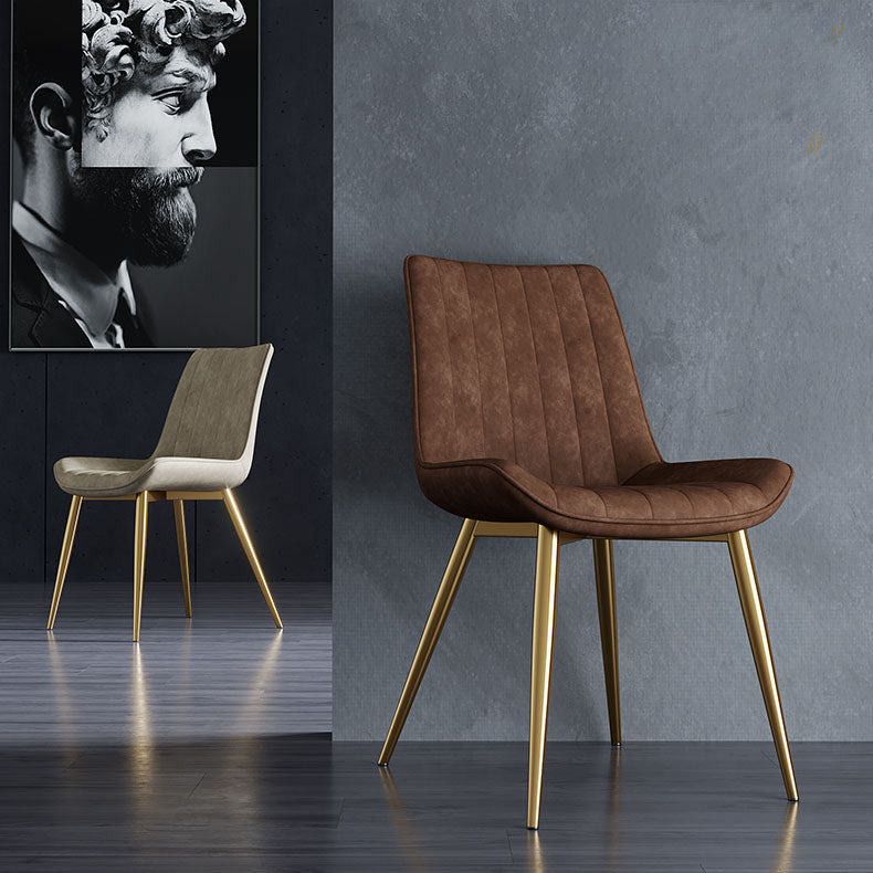 Sillas de comedor escandinavas de metal para interiores y exteriores Silla Parsons con patas de metal