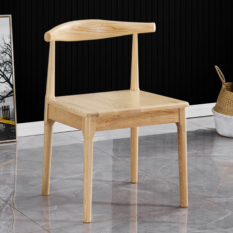 Silla sin brazos de comedor de madera moderna, silla de comedor con respaldo de escalera para cocina
