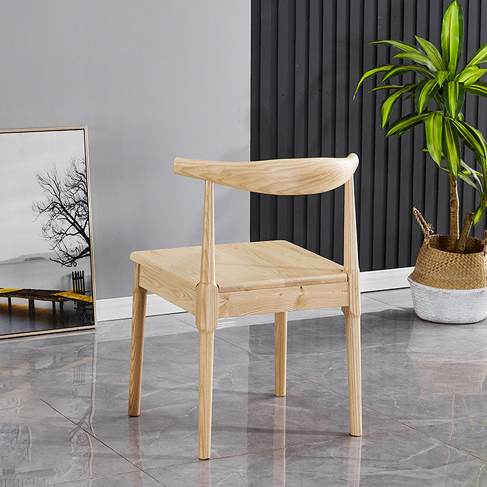 Silla sin brazos de comedor de madera moderna, silla de comedor con respaldo de escalera para cocina