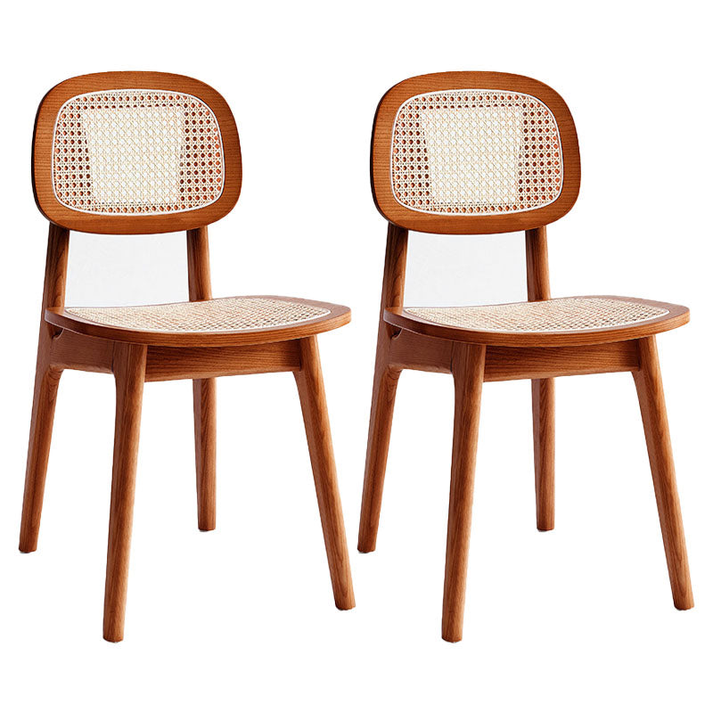 Sillas sin brazos de comedor de madera maciza Silla con respaldo abierto para interiores y exteriores