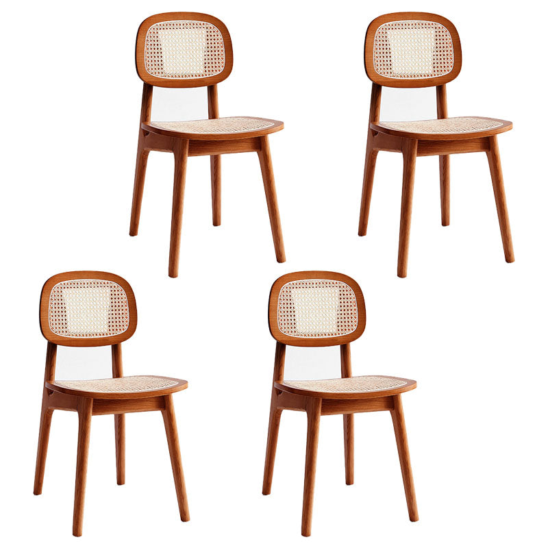 Sillas sin brazos de comedor de madera maciza Silla con respaldo abierto para interiores y exteriores
