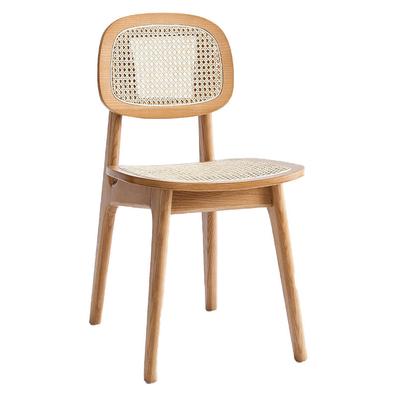 Sillas sin brazos de comedor de madera maciza Silla con respaldo abierto para interiores y exteriores