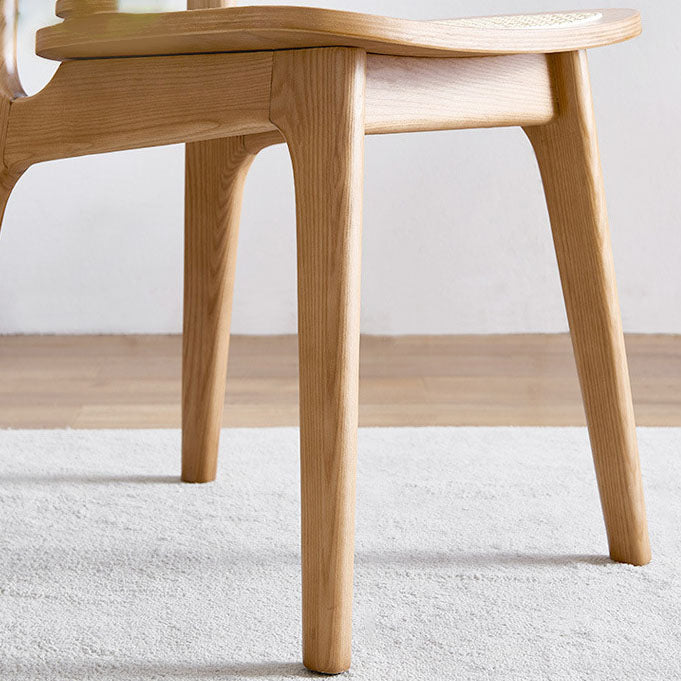 Sillas sin brazos de comedor de madera maciza Silla con respaldo abierto para interiores y exteriores