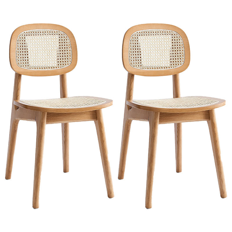 Sillas sin brazos de comedor de madera maciza Silla con respaldo abierto para interiores y exteriores