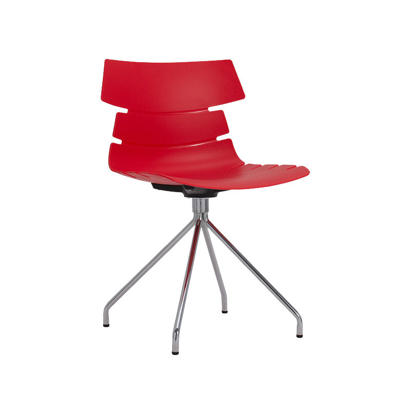 Silla lateral de plástico contemporánea Silla de comedor con respaldo sólido para restaurante