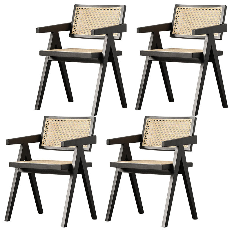 Sillas de comedor de madera maciza, silla con respaldo abierto para interior y exterior, para cocina