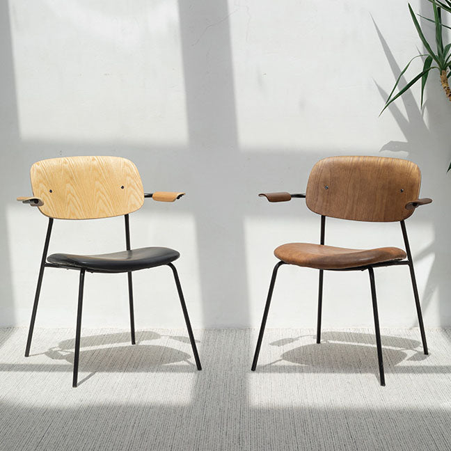 Sillón de comedor contemporáneo de madera maciza, sillón con respaldo abierto para cocina
