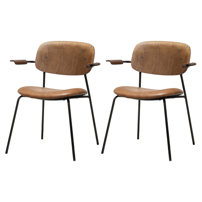 Sillón de comedor contemporáneo de madera maciza, sillón con respaldo abierto para cocina