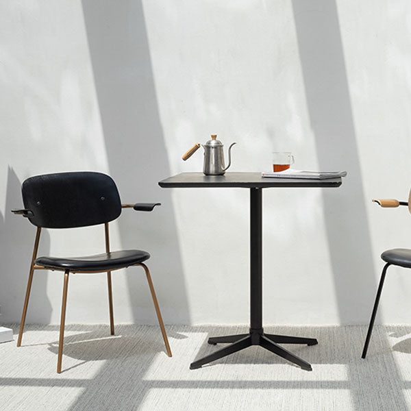 Sillón de comedor contemporáneo de madera maciza, sillón con respaldo abierto para cocina