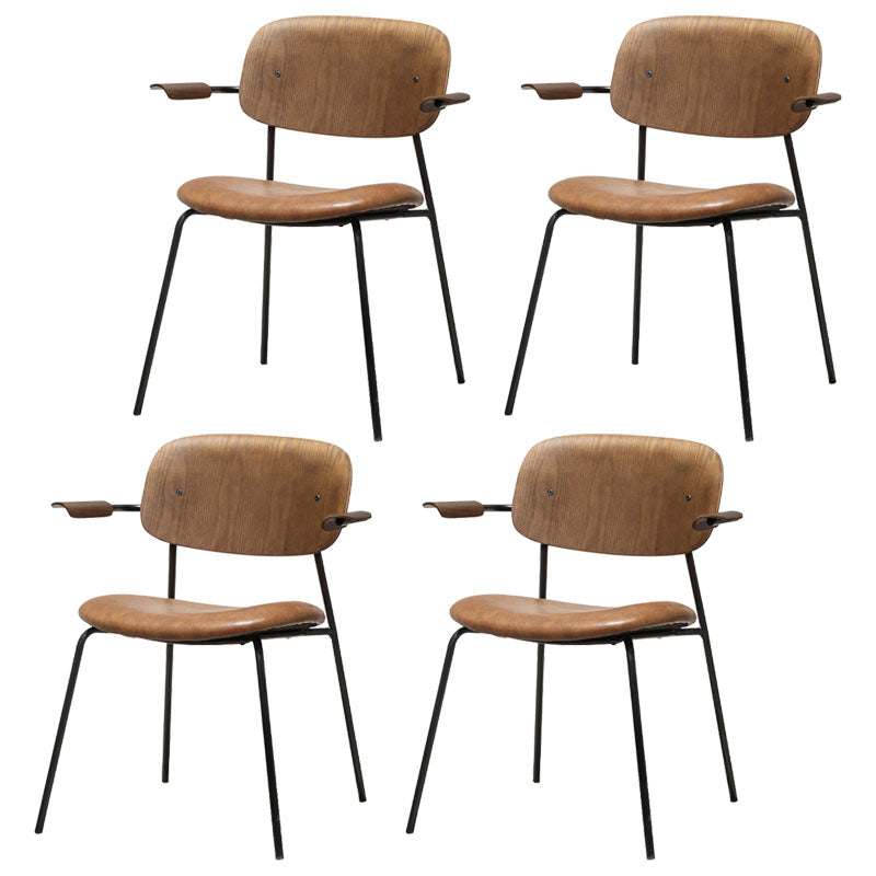Sillón de comedor contemporáneo de madera maciza, sillón con respaldo abierto para cocina