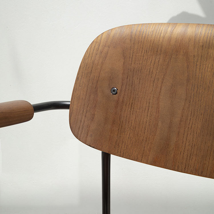 Sillón de comedor contemporáneo de madera maciza, sillón con respaldo abierto para cocina