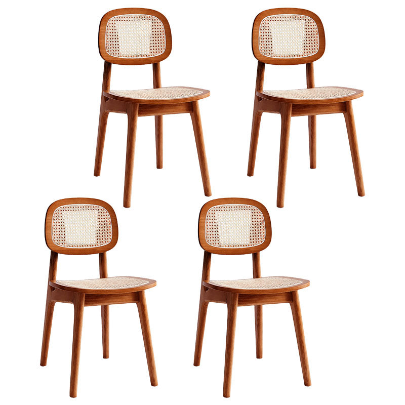 Cocina contemporánea de madera que cena la silla sin brazos con respaldo abierto que cena la silla