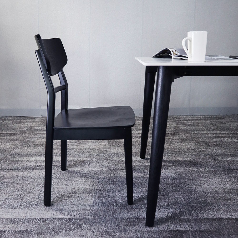 Sillas de cocina de madera contemporáneas con respaldo de escalera, silla lateral de comedor