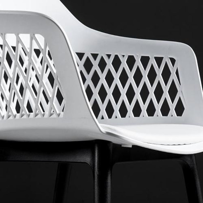 Sillón de metal contemporáneo para interiores y exteriores, sillón con respaldo abierto