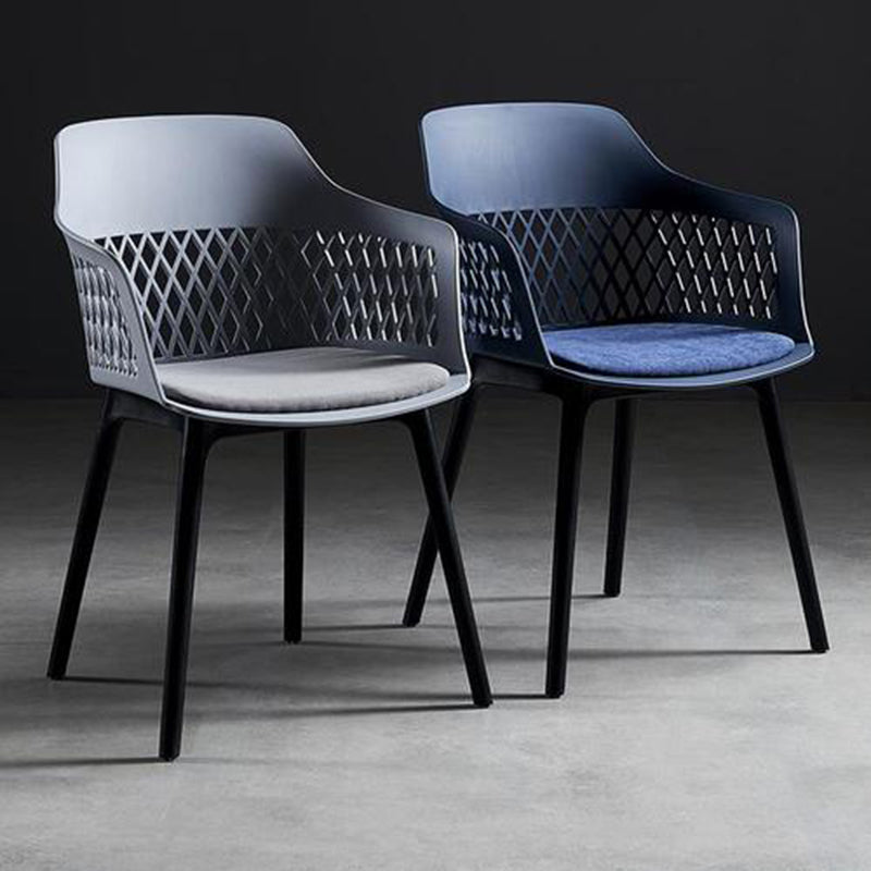 Sillón de metal contemporáneo para interiores y exteriores, sillón con respaldo abierto