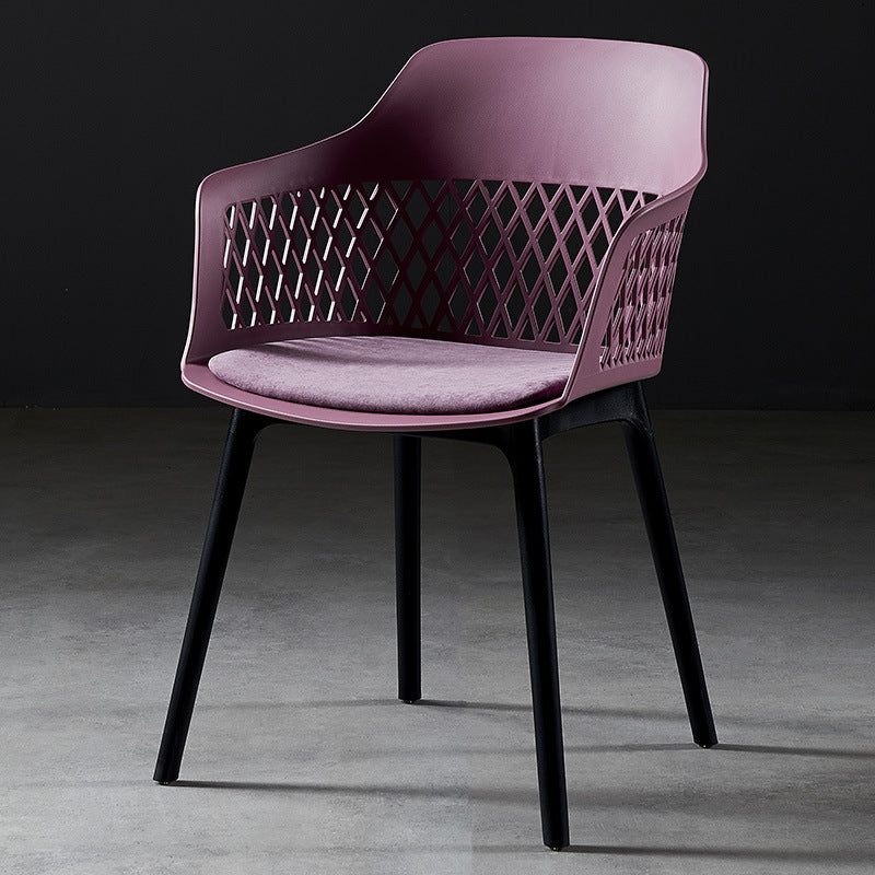 Sillón de metal contemporáneo para interiores y exteriores, sillón con respaldo abierto