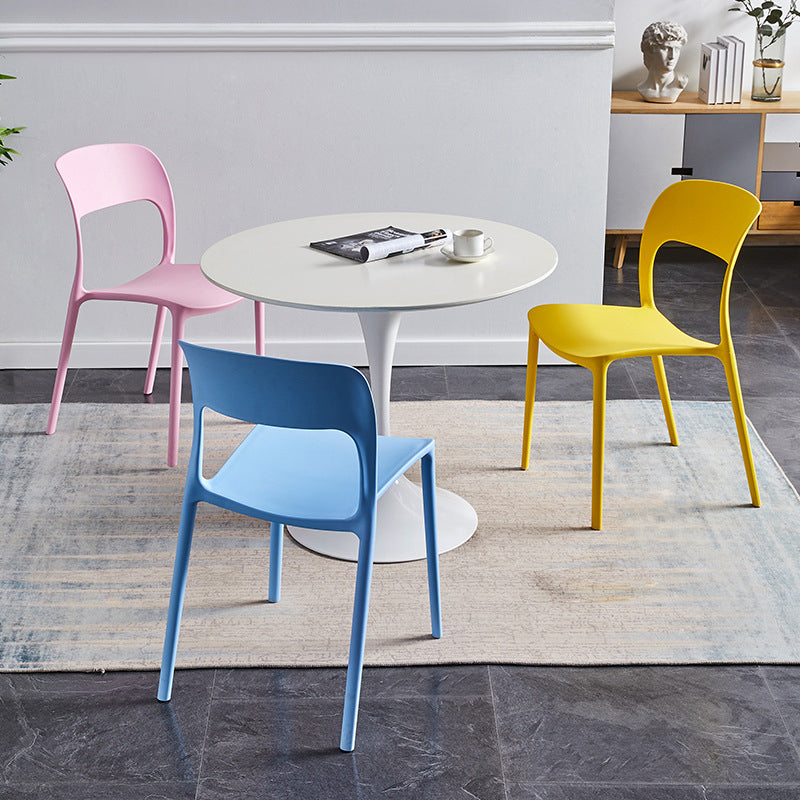 Plastic Contemporary Modern Dining Side Chair Open Back Chair