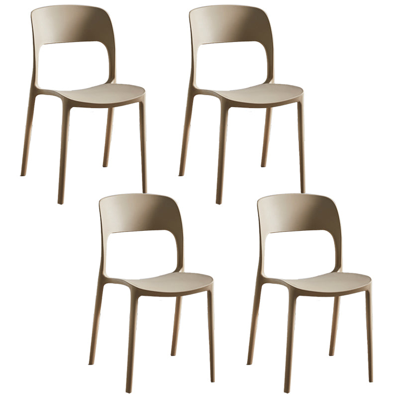 Plastic Contemporary Modern Dining Side Chair Open Back Chair