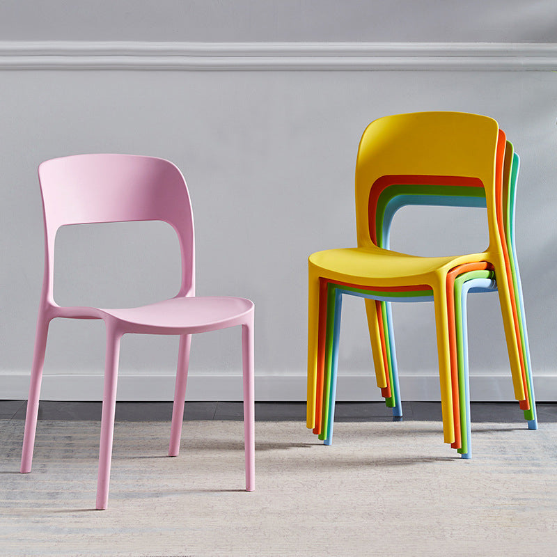 Plastic Contemporary Modern Dining Side Chair Open Back Chair