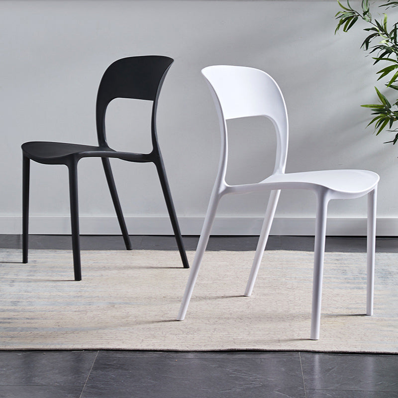 Plastic Contemporary Modern Dining Side Chair Open Back Chair