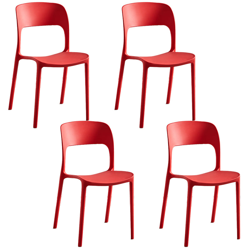 Plastic Contemporary Modern Dining Side Chair Open Back Chair