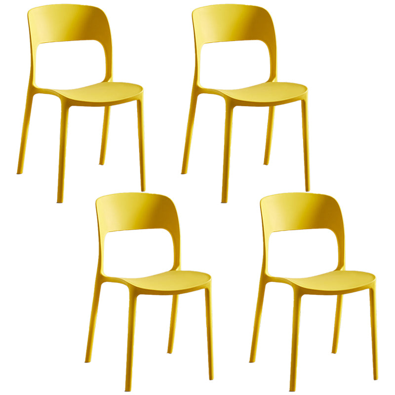 Plastic Contemporary Modern Dining Side Chair Open Back Chair