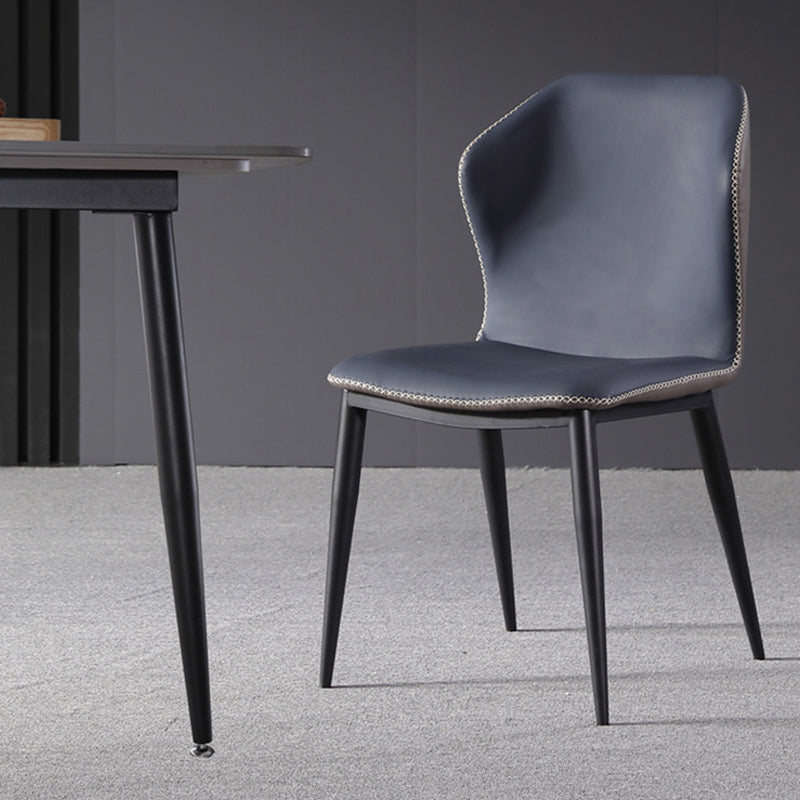 Silla lateral de comedor de cuero contemporánea Silla lateral con respaldo para Brasserie