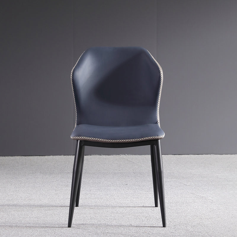 Silla lateral de comedor de cuero contemporánea Silla lateral con respaldo para Brasserie