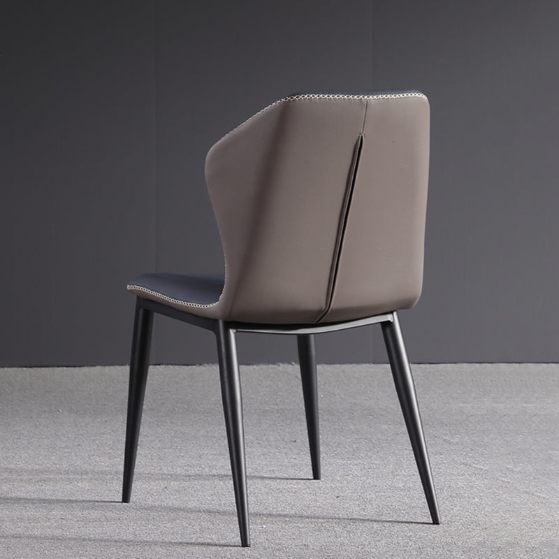 Silla lateral de comedor de cuero contemporánea Silla lateral con respaldo para Brasserie