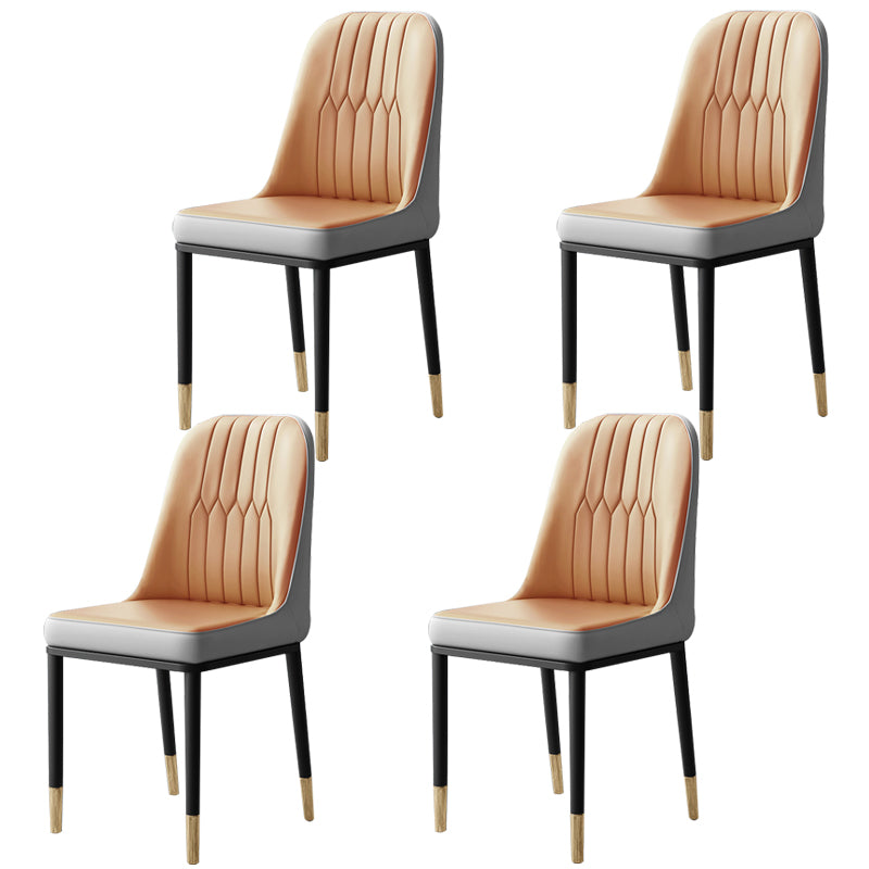 Chaises de salle à manger et d'appoint courbées en cuir contemporaines Parsons Chairs