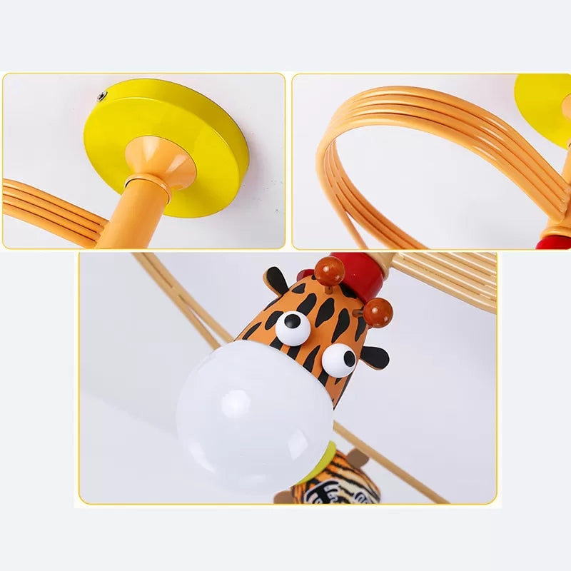 Twist Arm Semi Flushmount Light with Animal Modern Metal LED Lámpara de techo para oficina para oficina