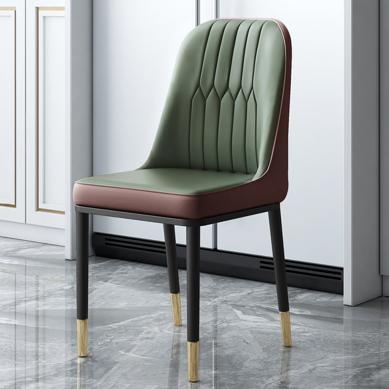 Chaises de salle à manger et d'appoint courbées en cuir contemporaines Parsons Chairs