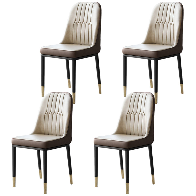 Chaises de salle à manger et d'appoint courbées en cuir contemporaines Parsons Chairs