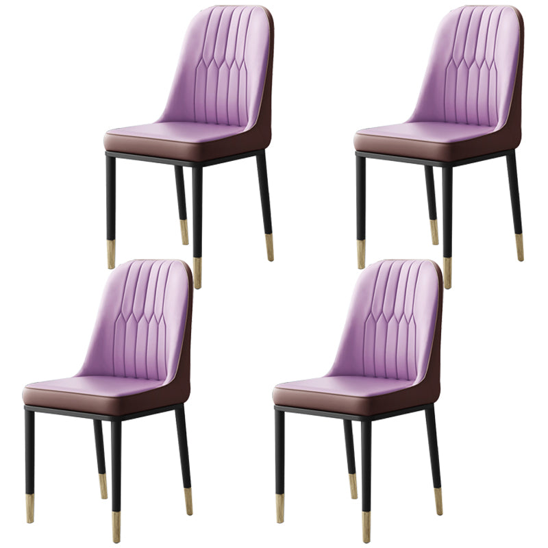 Chaises de salle à manger et d'appoint courbées en cuir contemporaines Parsons Chairs