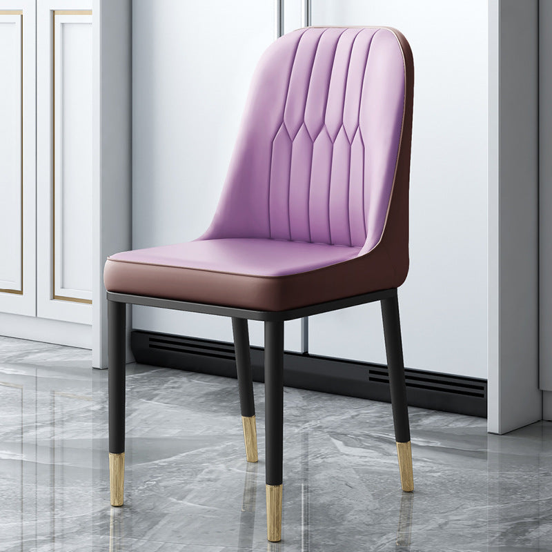 Chaises de salle à manger et d'appoint courbées en cuir contemporaines Parsons Chairs