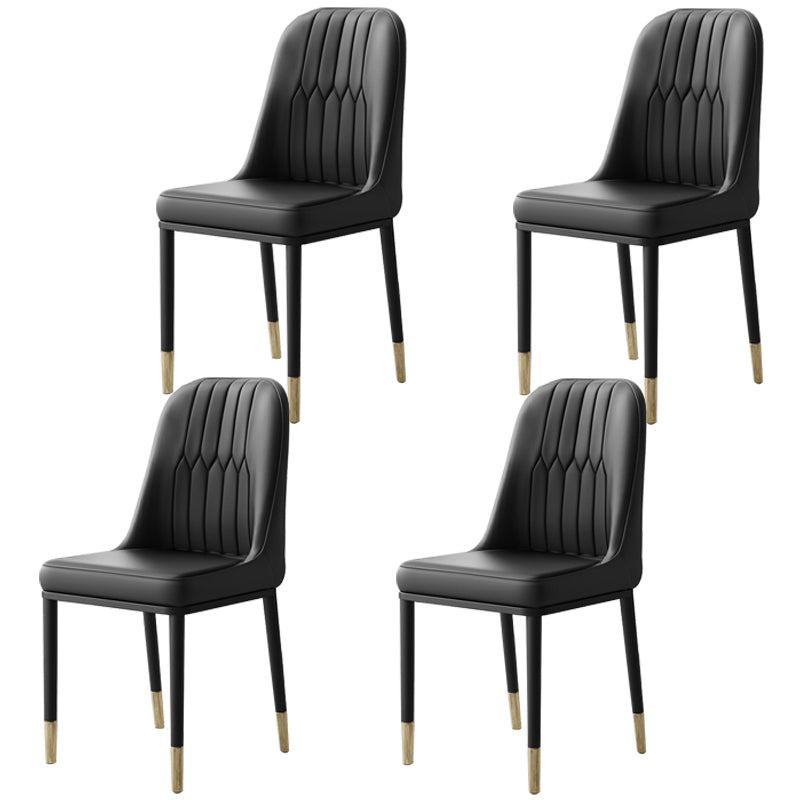 Chaises de salle à manger et d'appoint courbées en cuir contemporaines Parsons Chairs