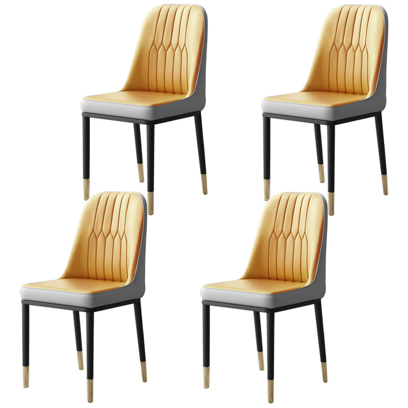 Chaises de salle à manger et d'appoint courbées en cuir contemporaines Parsons Chairs