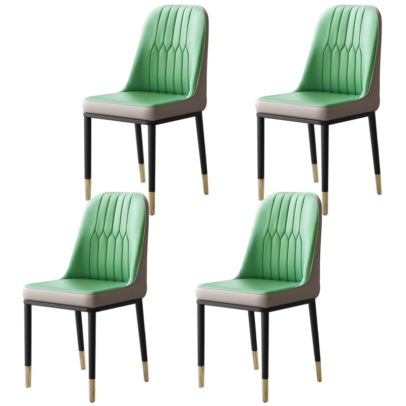 Chaises de salle à manger et d'appoint courbées en cuir contemporaines Parsons Chairs