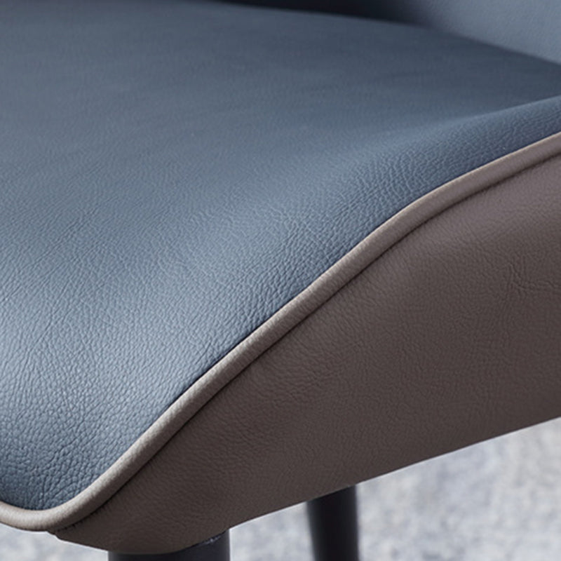 Modern Leather Curved Sloped Arm Chair Parsons Chair for Brasserie