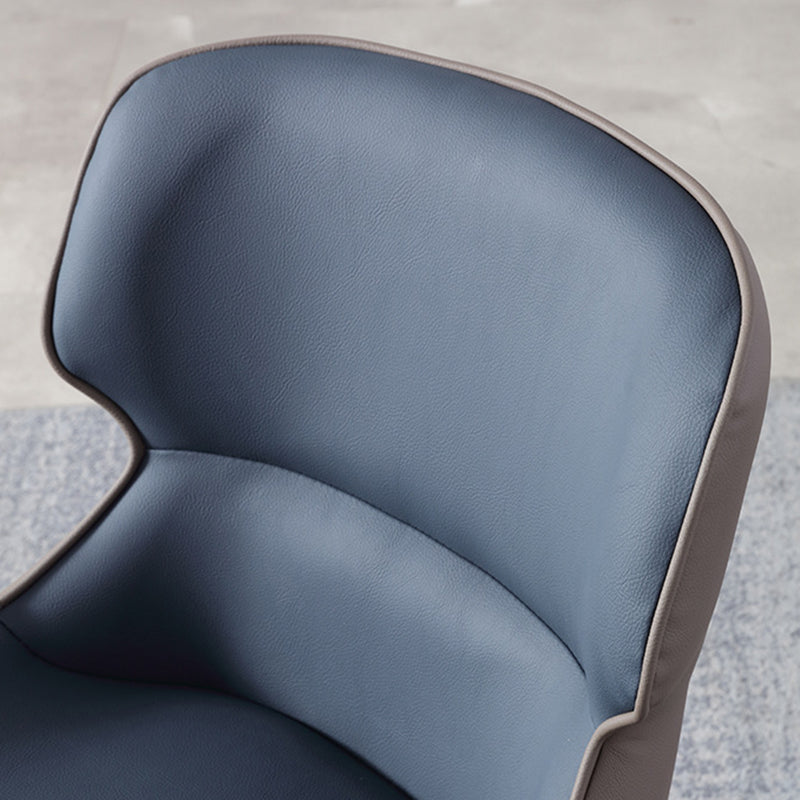 Modern Leather Curved Sloped Arm Chair Parsons Chair for Brasserie