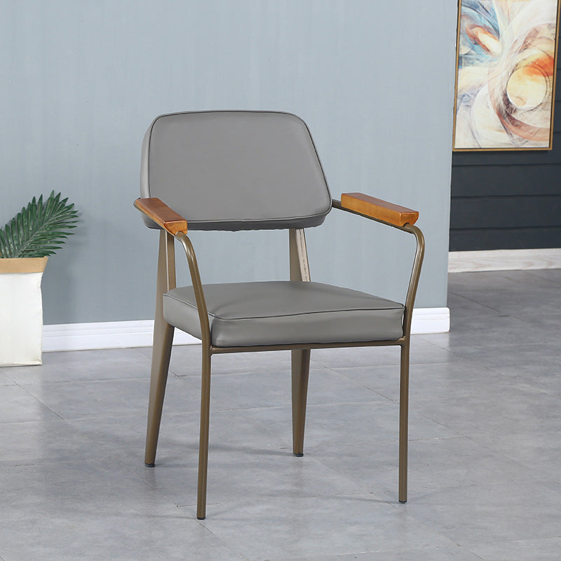 Fauteuil de pièce intérieure-extérieure en métal industriel, chaise à dossier ouvert