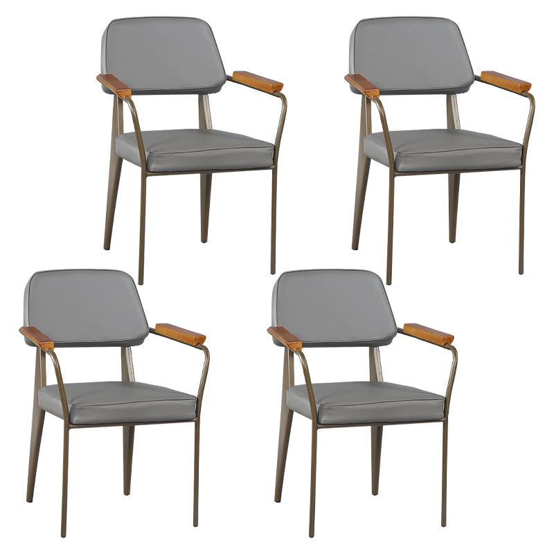 Fauteuil de pièce intérieure-extérieure en métal industriel, chaise à dossier ouvert
