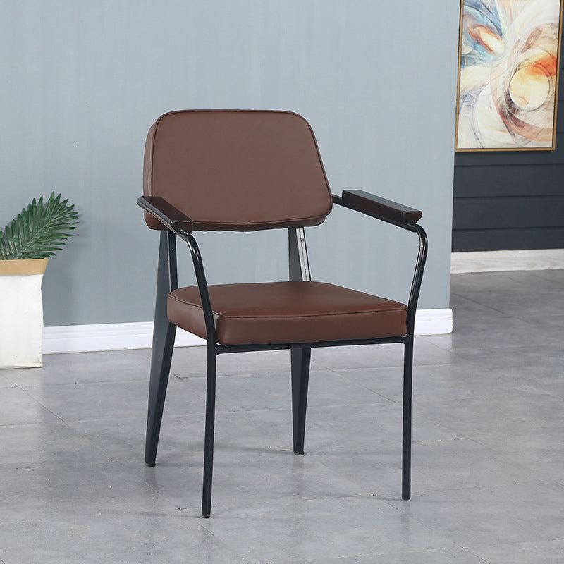 Fauteuil de pièce intérieure-extérieure en métal industriel, chaise à dossier ouvert
