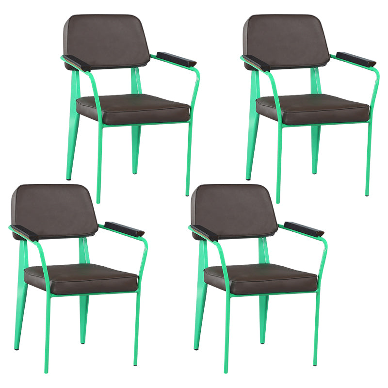 Fauteuil de pièce intérieure-extérieure en métal industriel, chaise à dossier ouvert