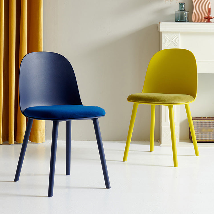 Sillas laterales de plástico Glam para interiores y exteriores, silla con respaldo sólido