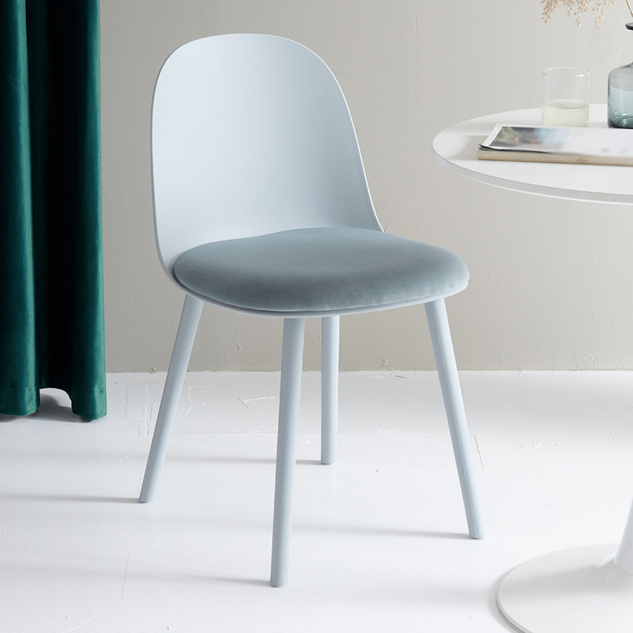 Sillas laterales de plástico Glam para interiores y exteriores, silla con respaldo sólido