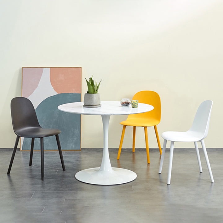 Sillas laterales de plástico Glam para interiores y exteriores, silla con respaldo sólido