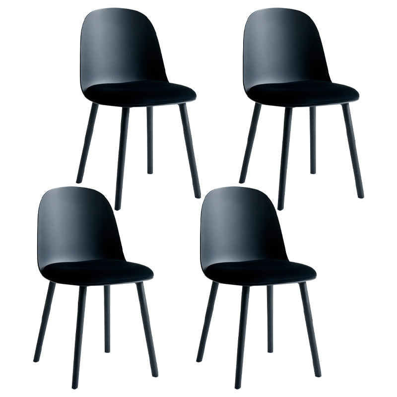 Sillas laterales de plástico Glam para interiores y exteriores, silla con respaldo sólido