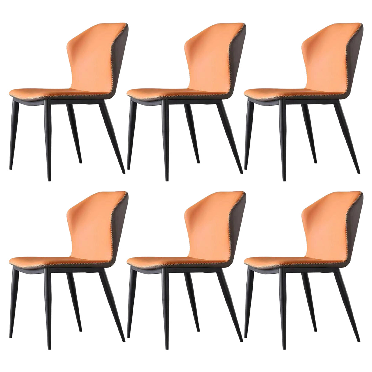 Chaise latéral de finale à oreilles contemporaine chaise courbe en cuir en cuir pour la brasserie