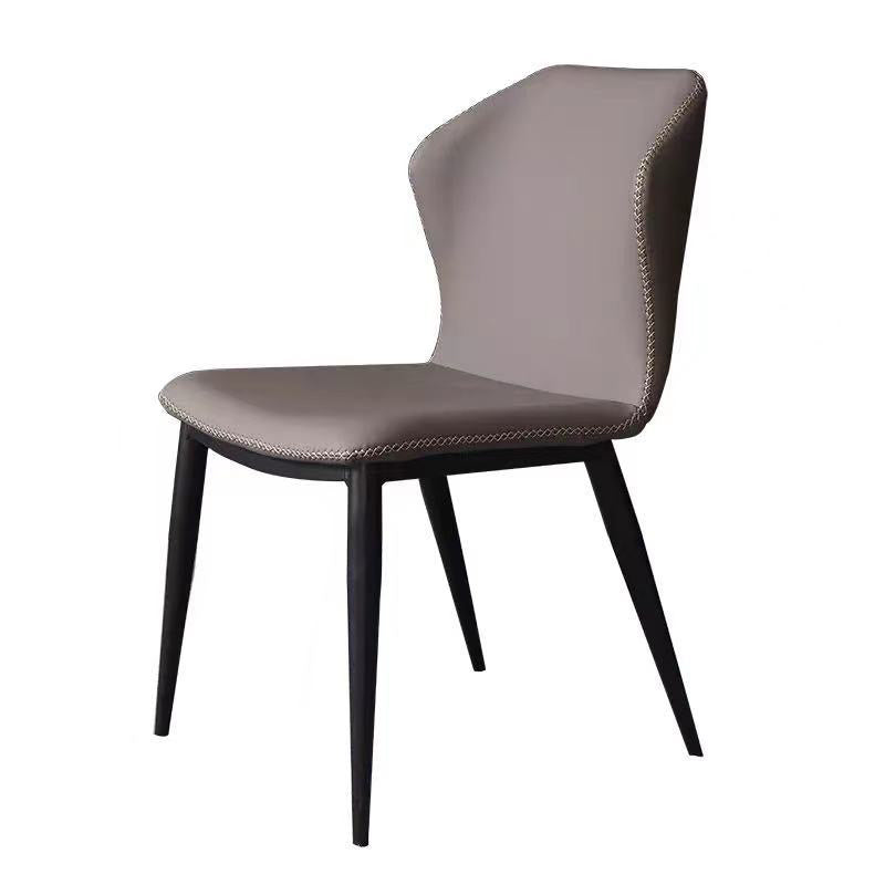 Chaise latéral de finale à oreilles contemporaine chaise courbe en cuir en cuir pour la brasserie